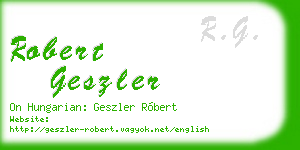 robert geszler business card